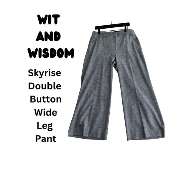 Wit and Wisdom Skyrise Double Button Wide Leg Pant Ankle Length EUC - Picture 1 of 6